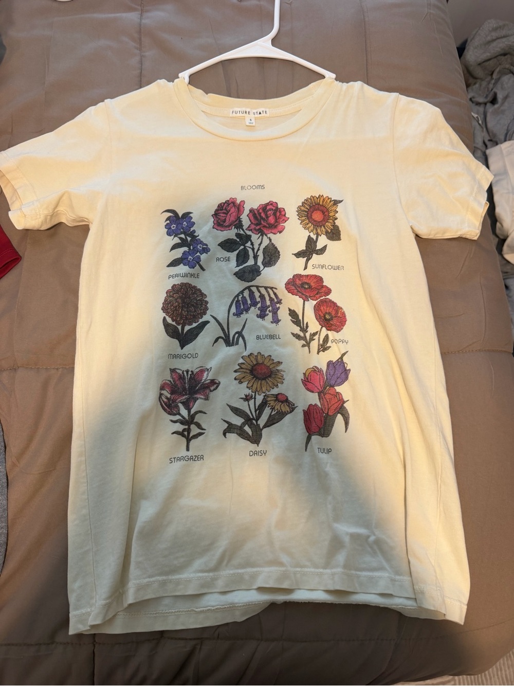 Future State Cream Floral Illustration Short Sleeve Tee
